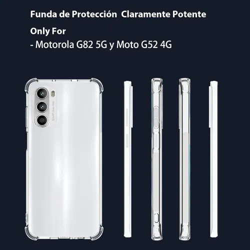 Vista 2 de USTIYA Funda para Motorola G52/Moto G82 5G Clear TPU Cuatro Esquinas Funda Protectora Transparente Suave Funda
