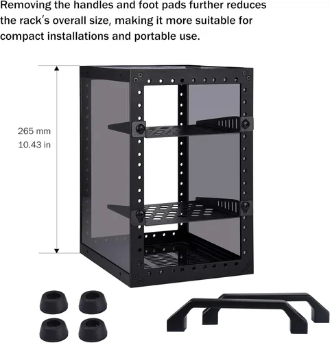 Vista 7 de GeeekPi DeskPi RackMate TT Mini gabinete de servidor para mini PC, red, servidores, audio y equipo de video