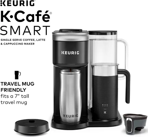 Vista 15 de Keurig K-Cafe SMART - Máquina de café de una sola porción con cápsulas K-Cup, color negro