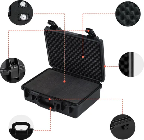 Vista 4 de MEIJIA Funda rígida y compacta impermeable de alta calidad para cámara con espuma de ajuste personalizable, protección completa con diseño ligero