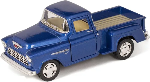 Vista 9 de Juego de 4 modelos escala de camioneta Chevy Stepside, escala 1/32, autos de acción de retroceso