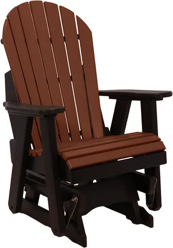 Vista 38 de Silla mecedora Aruba Adirondack de 2 pies, fabricada en Amish, madera de polietileno para exteriores, accesorios de acero inoxidable, fabricada