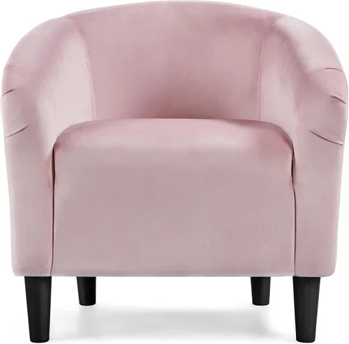 Vista 28 de Topeakmart Silla de barril, silla de acento de sherpa suave, silla auxiliar de club, estilo moderno, asiento profundo, sillón de barril para sala