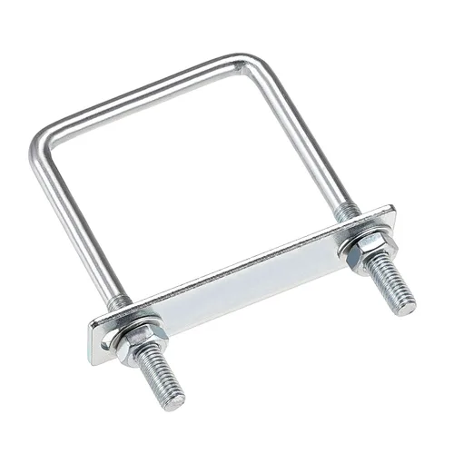 Vista 21 de uxcell Pernos cuadrados en U de 1 "(25 mm) de ancho interior de acero al carbono M8 con tuercas, placa de marco, arandelas redondas