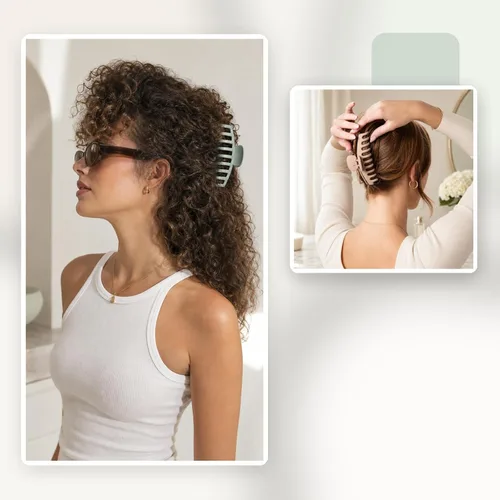 Vista 9 de TOCESS Paquete de 8 pinzas grandes para el cabello para mujer, pinzas grandes para cabello fino y grueso, rizado, agarre fuerte de los años 90, 4.33
