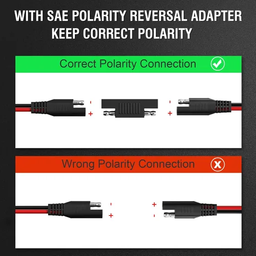Vista 6 de Cable de extensión SAE de 12 pies 16 AWG, conector SAE Conector de desconexión rápida 16AWG, para automoción, panel solar enchufe
