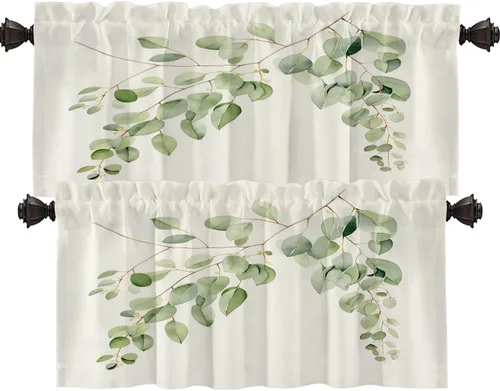 Vista 24 de Shrahala Cortinas blancas S inspiradoras para ventanas de cocina, cortinas negras con palabras cristianas para cafetería, cortinas opacas