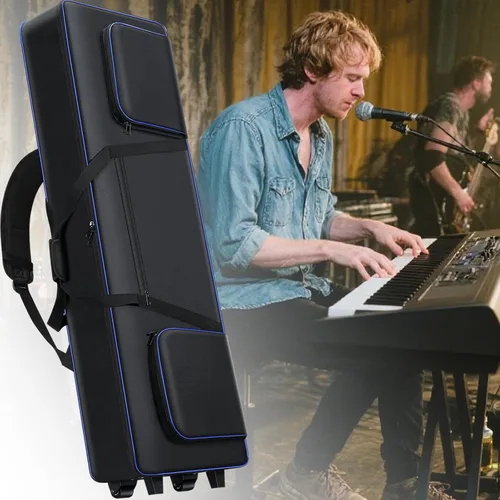 Vista 7 de Funda para teclado de 88 teclas acolchada suave con ruedas