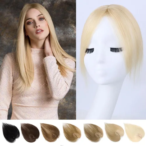 Vista 14 de G&T - Flequillo con clip para el cabello humano, flequillo delgado con fleco de diamantes de imitación, extensiones de cabello para mujer, flequillo