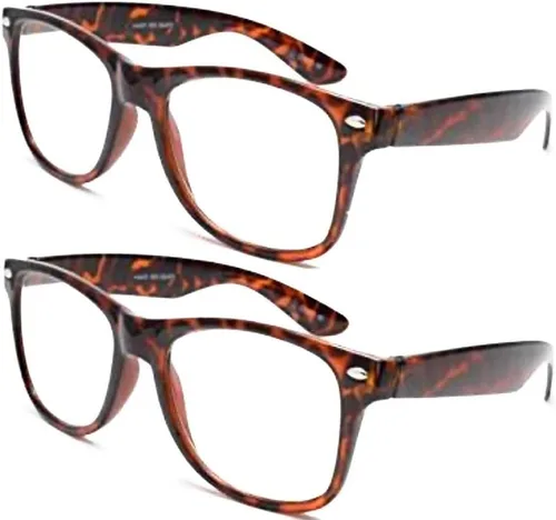 Vista 4 de 2 pares de lentes de lectura de estilo retro cuadrado de moda, cómodos lentes de aumento para lectores con bisagra de resorte