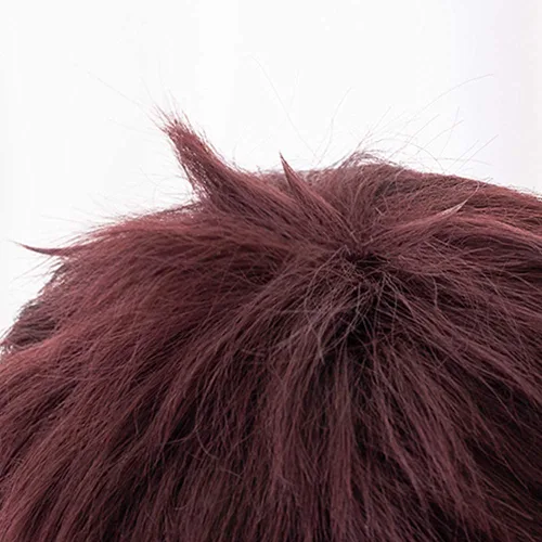 Vista 5 de XiongXiongLe Peluca de Halloween, cosplay, anime, My Hero Academia, Overhaul Cos, juego de rol, sintético marrón, pelucas de pelo corto en capas