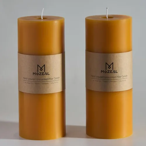 Vista 83 de MOZEAL Juego de 3 velas sin perfume vertidas a mano de 3 x 6 pulgadas, velas tipo pilar sin goteo, combustión de larga duración, aproximadamente 120