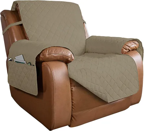 Vista 69 de PureFit - Funda de sofá acolchada reversible, protector de muebles impermeable, funda de sofá lavable con espuma antideslizante y correas elásticas