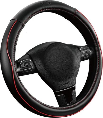 Vista 7 de Skechers Funda de volante de espuma viscoelástica, Funda de volante de microfibra con ribete deportivo de ajuste universal de 14" 1/2-15" Protector