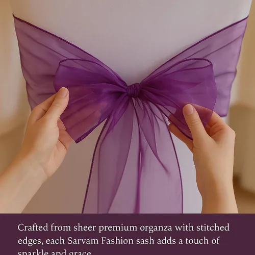 Vista 8 de Juego de 10 lazos para sillas con lazos para atar en la parte trasera, artículos decorativos para bodas, recepciones, eventos, banquetes, sillas