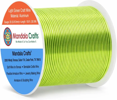 Vista 136 de Mandala Crafts - Alambre de aluminio anodizado de calibre 22 para hacer joyas - 137.2 m de alambre flexible surtido y coloreado - Doble para bonsái