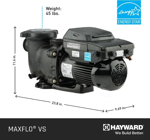 Vista 7 de Hayward W3SP2303VSP MaxFlo VS Bomba de piscina de velocidad variable, color negro