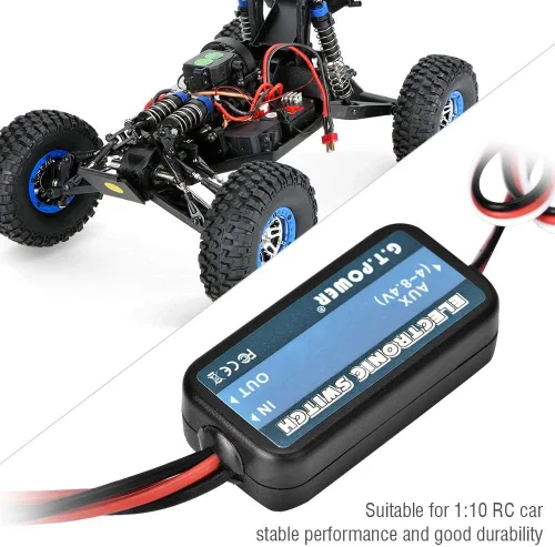 Vista 6 de Dilwe Interruptor eléctrico de coche a control remoto, interruptor receptor de coche de repuesto accesorio de pieza para coche RC 1:10