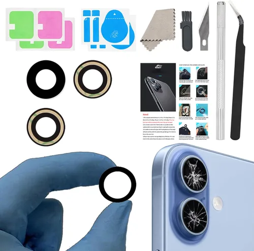 Vista 12 de Reemplazo de lente de vidrio de cámara para iPhone 11, GVKVGIH reemplazo de lente de vidrio de cámara trasera con adhesivo preinstalado, kit