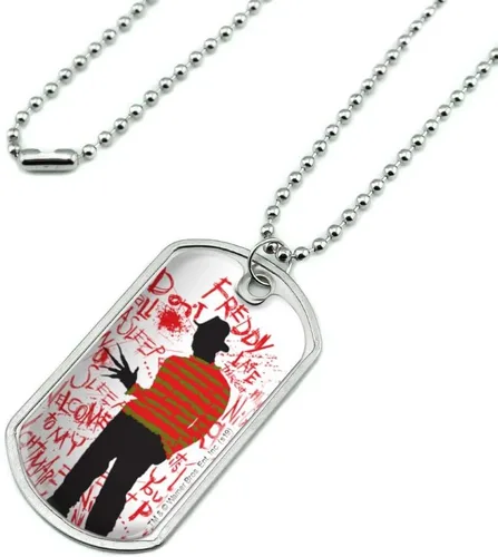 Vista 2 de GRAPHICS & MORE A Nightmare on Elm Street Freddy - Collar con colgante de placa de perro militar con cadena