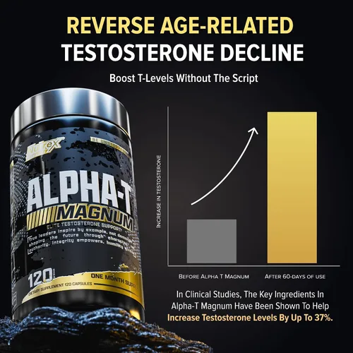Vista 6 de Nutrex Research Soporte de testosterona Alpha-T Magnum para hombres Suplemento anabólico con Tongkat Ali, Fadogia Agrestis, Shilajit y Ashwagandha