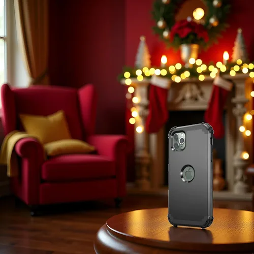 Vista 5 de IDweel Funda para iPhone 11 Pro Max con protector de pantalla de vidrio templado, híbrida 3 en 1 a prueba de golpes, delgada, resistente, cubierta