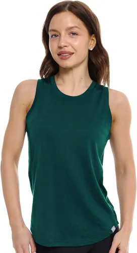 Vista 11 de 100% Merino Wool Tank Top Women - Active Sleeveless Undershirt Base Layer Denim Cuello Alto