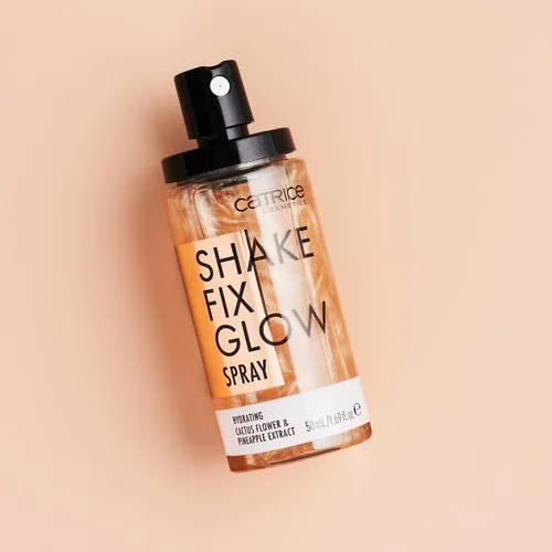 Vista 3 de Catrice Shake Fix Glow Spray Establece maquillaje e hidrata la piel Fabricado con flor de cactus y extracto de piña Sin aceite, sin parabenos