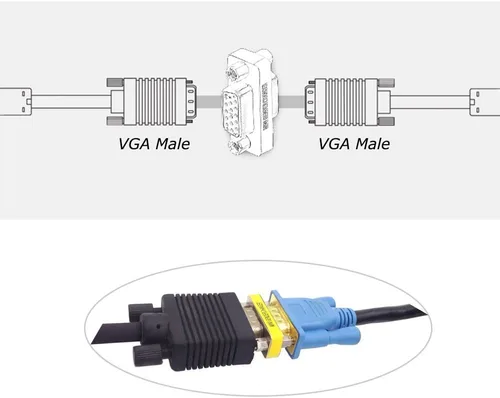 Vista 6 de WOVTE DB9 hembra a hembra Mini cambiador de género adaptador de conector conector paquete de 2 (VGA/SVGA 15/15)