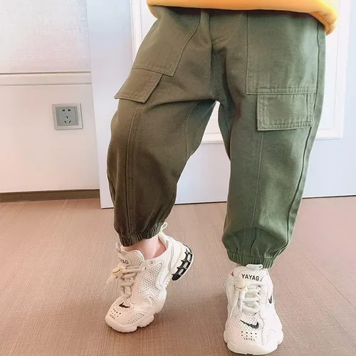 Vista 2 de Toddler Baby Boy Cotton Joggers Pants Hippie Harem Pants Cargo Infant Sweatpants Sweat Long Pants Fall Clothes