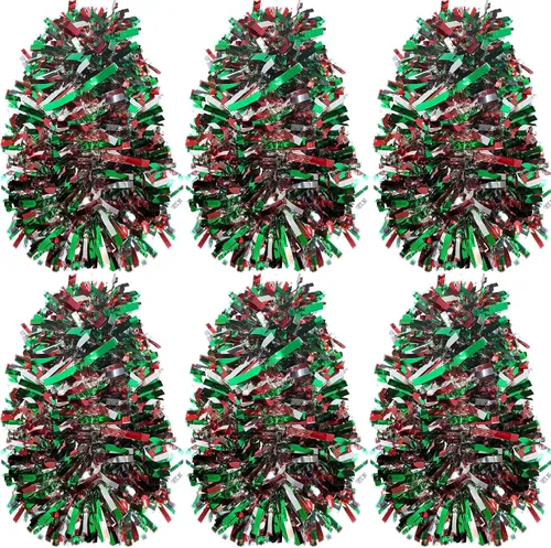 Vista 14 de Shappy Guirnalda de oropel de 90 pies, 6 rollos de guirnalda de oropel con purpurina metálica para decoración de boda, verano, Luau, fiesta