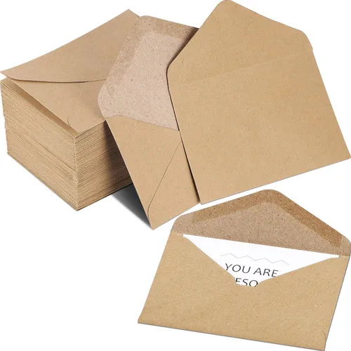 Vista 6 de Outus 400 sobres de papel kraft marrón de 4 x 2.76 pulgadas para tarjetas