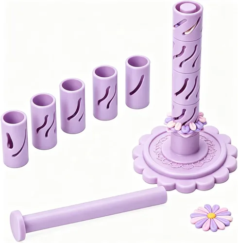 Vista 10 de Modular Clay Bloom Maker, 9-Sleeve DIY Flower Tool for Polymer Clay Craft Pink
