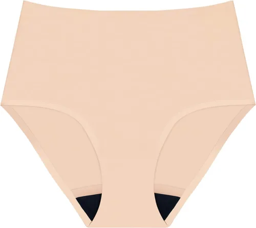 Vista 10 de AIRCUTE Ropa interior absorbente para incontinencia urinaria para mujer, sin costuras, lijado de cintura alta, para fugas de vejiga, 2.2 onzas Beige