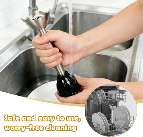 Vista 5 de Batidora de mano de 300 W - Mezclador de barra de inmersión para batidos, alimentos para bebés, salsas, bebidas - Batidora de cocina compacta