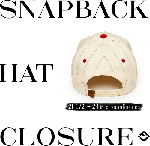 Vista 6 de Funky Junque - Sombreros Snapback de Lona Vintage de Dos Tonos Rayas a rayas - Rojo/Beige