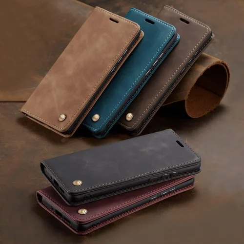 Vista 7 de Funda de cuero estilo cartera vintage para Samsung S