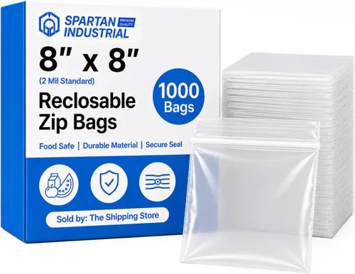 Vista 10 de Spartan Industrial - Bolsas de polietileno de plástico transparente con cierre de 3 x 6 pulgadas (1000 unidades) de 2 mil con cierre resellable