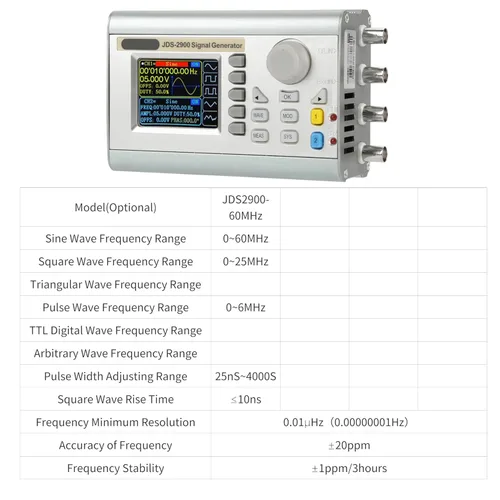 Vista 9 de JDS2900 DDS generador contador 15MHz 30MHz 40MHz 50MHz 60MHz alta exactitud Dua canal Función de onda arbitraria Generador Medidor de frecuencia