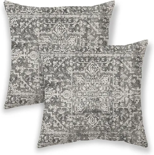 Vista 31 de BETGINY Fundas de almohada boho de 16x16 pulgadas, diseño étnico marrón beige, fundas de almohada decorativas para exteriores para sofá