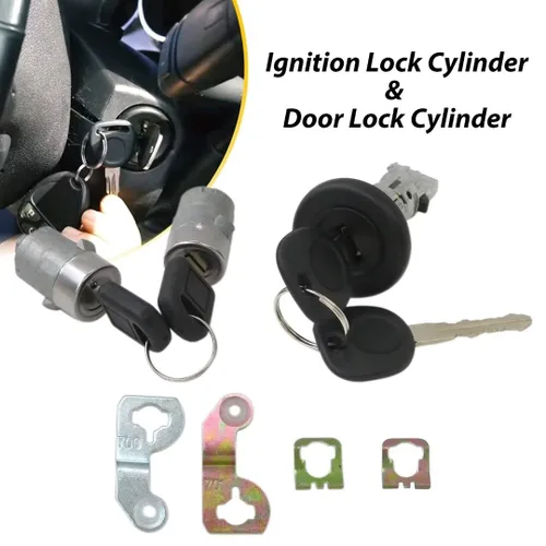 Vista 5 de 7012945 Cilindro de cerradura de encendido con cilindros de bloqueo de puerta delantera y llaves para Chevy Tahoe 2003-06