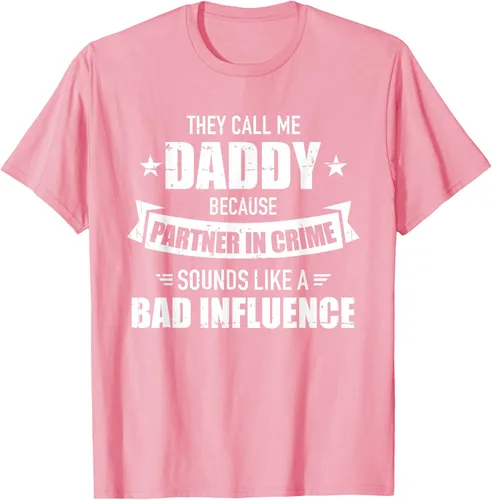 Vista 35 de Call me dad partner in crime bad influence camiseta divertida regalo papá, Negro, S