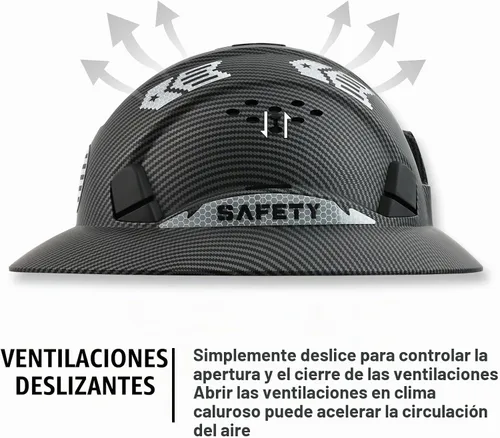Vista 6 de Casco duro de ala completa, casco de seguridad aprobado por la OSHA, Cascos De Construcción, casco duro de construcción ventilada, trinquete
