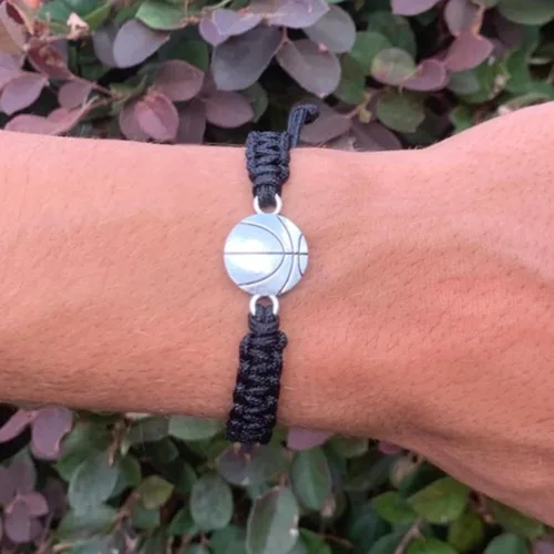 Vista 7 de Sportybella Pulsera unisex con dije de baloncesto – Pulsera de amistad ajustable con dije de baloncesto