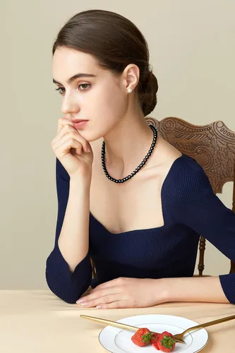 Vista 3 de BABEYOND - Collar de perlas redondas de imitación para novias, bodas