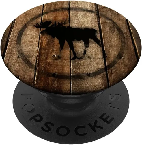 Vista 6 de PopGrip PopSockets de alce negro con borde: agarre intercambiable para teléfonos y tabletas PopSockets MagSafe PopGrip para iPhone