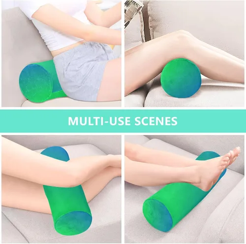 Vista 7 de Gredecor Almohada de cuello con degradado verde y azul, almohadas de espuma viscoelástica para aliviar el dolor, almohada de cama para dormir