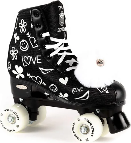 Vista 4 de Epic Skates Epic Skates Luv Quad Patines para mujer, negro/blanco