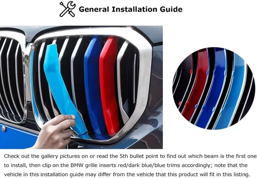Vista 2 de iJDMTOY Exact Fit - Recortes para parrilla de automóvil, compatible con vehículos BMW