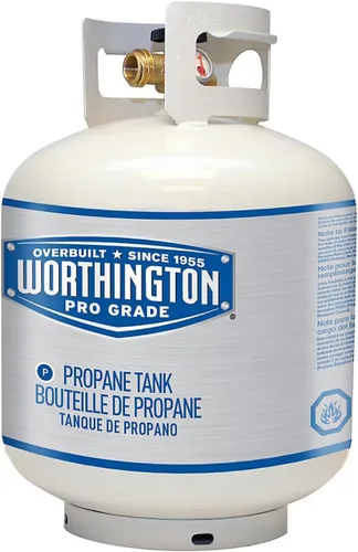 Vista 2 de Bernzomatic Worthington Tanque de propano de grado profesional de 20 libras, con o sin medidor de capacidad de combustible, fabricado con fácil